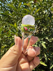 Handmade Clear & Rose Quartz Sceptre Wand - Crystal Healing Obelisk Necklace