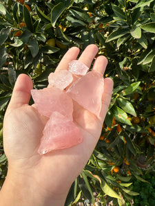 5pcs Raw Rose Quartz Crystal