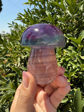 Load image into Gallery viewer, Large Natural Purple Green Fluorite Mushroom Crystal Fluorite Mushroom Sculpture
