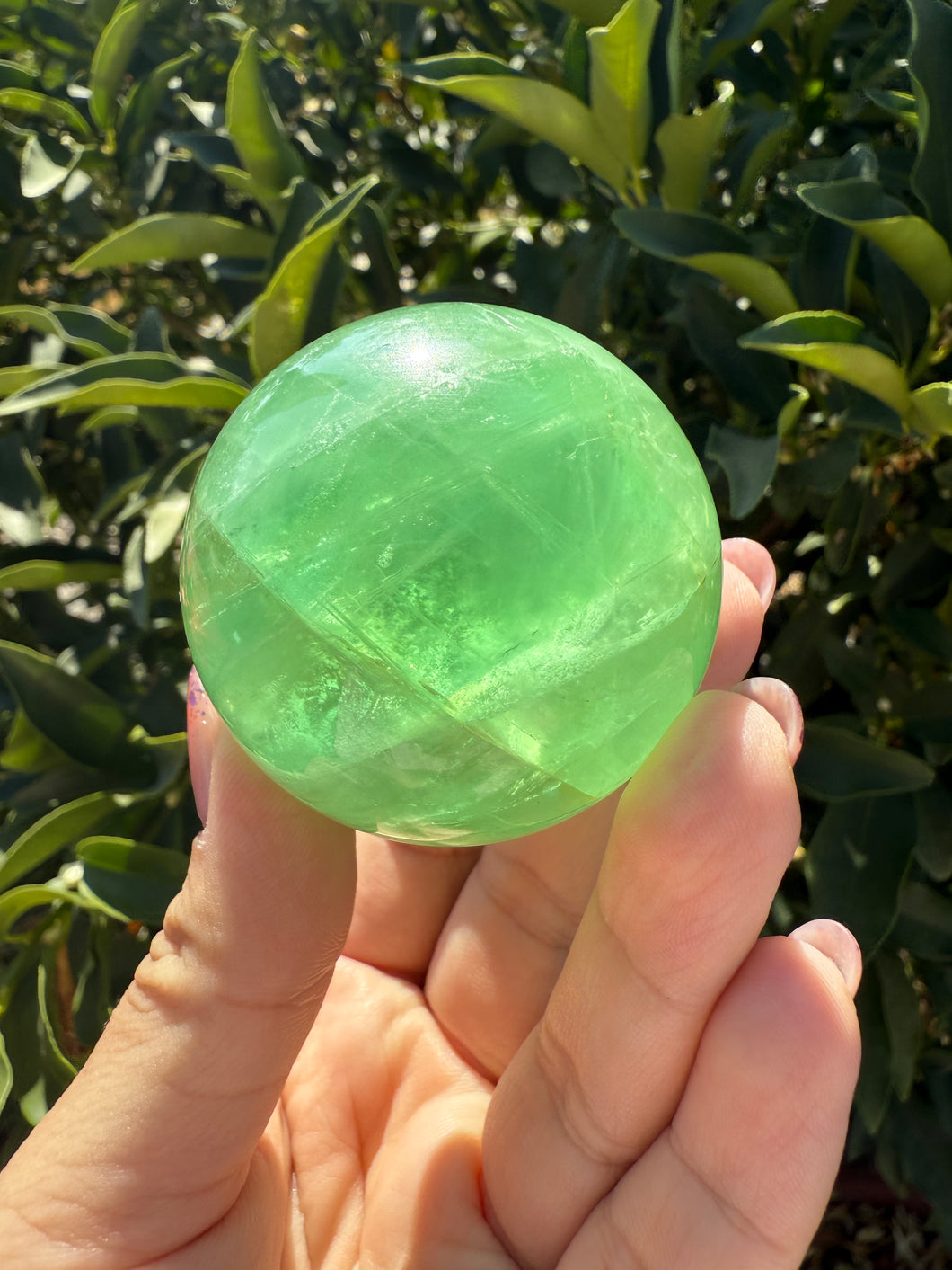 Green Fluorite Crystal Sphere – Discounted for Minor Flaw