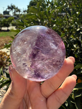 Load image into Gallery viewer, Natural Phantom Amethyst Crystal Sphere – Unique Purple Striped Amethyst,A62
