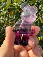 Load image into Gallery viewer, Natural Purple Candy Fluorite Bear Carving,Fluorite Stand Bear
