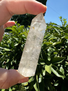 Shiny rainbow Clear Quartz Point  - Chunky Clear Quartz Mini Tower