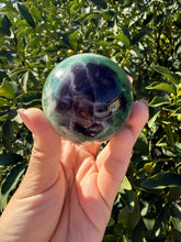 Load image into Gallery viewer, Natural Feather Fluorite Sphere,Snowflake Quartz Crystal Fluorite Ball,A218
