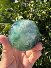 Load image into Gallery viewer, Natural Feather Fluorite Sphere,Snowflake Quartz Crystal Fluorite Ball,A220
