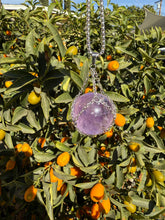 Load image into Gallery viewer, Amethyst Sphere Pendant Necklace with Silver Chain Wrap
