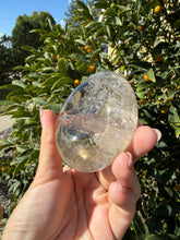 Load image into Gallery viewer, Natural Brazilian Light Smoky Quartz Palm Stone,Meditation Palm Stones,A291
