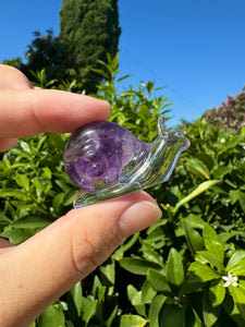 Mini Size Amethyst Snail Handmade resin sculpture