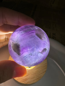 Purple Ribbon Candy Fluorite Sphere