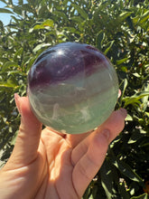 Load image into Gallery viewer, Green Purple Candy Fluorite Sphere, Rainbow Colourful Fluorite Crystal Ball,A115

