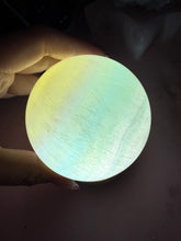 Load image into Gallery viewer, Lemon Yellow Candy Fluorite Sphere, Stunning Green Fluorite Ball,A113
