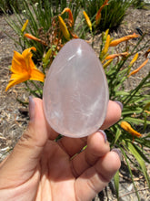 Load image into Gallery viewer, Natural Star Rose Quartz Crystal Egg Pink Healing Crystal Palm Stone,A480
