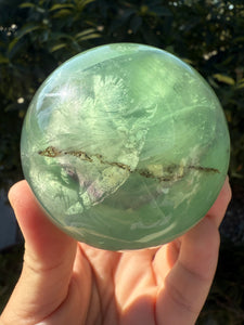 Large Natural Green Fluorite Sphere,6.7cm