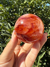 Load image into Gallery viewer, Vibrant Fire Quartz Crystal Sphere,Hematoid Quartz Red Orange Crystal Ball, A103
