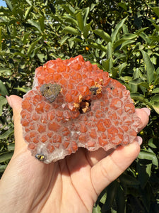 Red Quartz with Chalcopyrite from Jiangxi, China,Hematite Included,A91