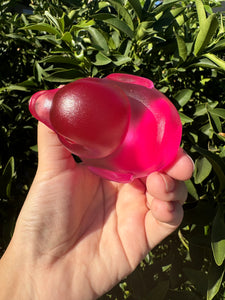 Large Resin cute clear pink duck Sculpture