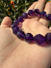 Load image into Gallery viewer, Geometric Micro Faceted Hard Cut Uruguayan Amethyst Bracelet
