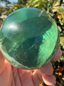 Natural Feather Fluorite Sphere , Snowflake Quartz Crystal Fluorite Ball