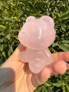High Quality Rose Quartz Bear – Hand Carved Crystal Figurine Bear Home Decor