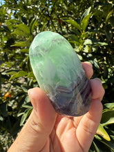Load image into Gallery viewer, Natural Feather Fluorite Palm Stone,Snowflake Quartz Fluorite Palm Stone,A181
