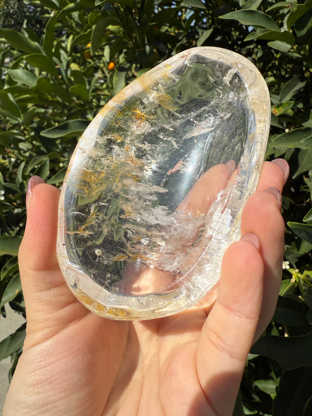 Small Clear Quartz Offering Bowl,Crystal Quartz Altar Bowl,Crystal Tray,B63