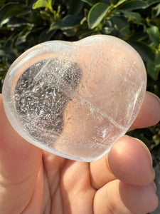 Clear Quartz Puff Heart Carving