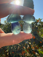 Load image into Gallery viewer, 2pcs Mini Blue Fluorite Mushroom Carving
