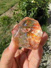 Load image into Gallery viewer, Hematite Quartz Crystal | Orange Flower Inclusions Rainbow Flash A332
