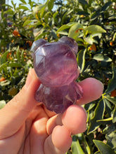 Load image into Gallery viewer, Natural Purple Candy Fluorite Geometric Bear Carving
