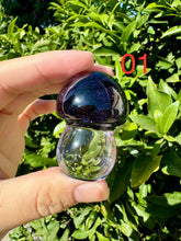 Load image into Gallery viewer, Resin small cute shiny Blue sandstone mushroom
