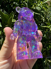 Load image into Gallery viewer, Shiny purple Yellow toy bear Handmade resin sculpture
