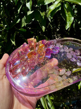 Load image into Gallery viewer, Purple Yellow Crystal Shiny Resin Tray
