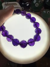 Load image into Gallery viewer, Geometric Micro Faceted Hard Cut Uruguayan Amethyst Bracelet
