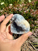Load image into Gallery viewer, Celestite Geode Heart Blue Crystal Cluster Natural Raw Specimen Healing,A463
