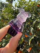 Load image into Gallery viewer, Natural Purple Candy Fluorite Bear Carving,Fluorite Stand Bear
