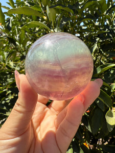 High Quality Candy Fluorite Sphere, Stunning Rainbow Fluorite Ball,A111