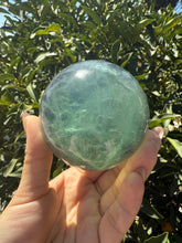 Load image into Gallery viewer, Green Purple Candy Fluorite Sphere, Rainbow Colourful Fluorite Crystal Ball,A115
