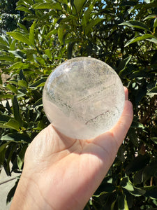 Large Clear Quartz Crystal Sphere with Green Chlorite Inclusions,A142