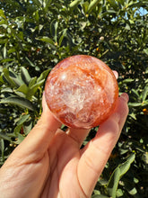 Load image into Gallery viewer, Vibrant Fire Quartz Crystal Sphere,Hematoid Quartz Red Orange Crystal Ball, A103
