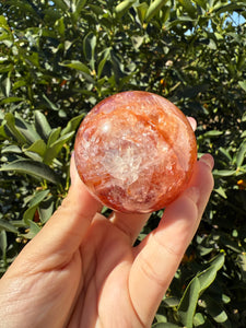 Vibrant Fire Quartz Crystal Sphere,Hematoid Quartz Red Orange Crystal Ball, A103