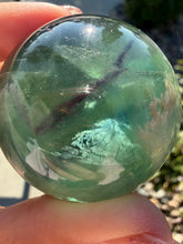 Load image into Gallery viewer, Natural Feather Fluorite Sphere,Snowflake Quartz Crystal Fluorite Ball,A217
