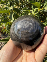 Load image into Gallery viewer, Large Silver Sheen Obsidian Sphere,Double-Sided Sheen Crystal Ball,A97
