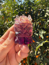 Load image into Gallery viewer, Yellow Purple Candy Fluorite Dancing Lion Carving,Fluorite Kirin
