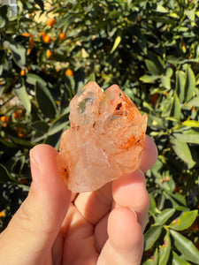 Red Mud Skeletal Quartz Crystal Point ,Red Mud Quartz,#991