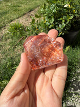 Load image into Gallery viewer, Hematite Quartz Crystal | Orange Flower Inclusions Rainbow Flash, A335
