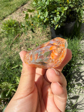Load image into Gallery viewer, Hematite Quartz Crystal | Orange Flower Inclusions Rainbow Flash A332
