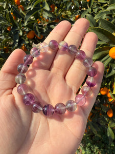 High Quality Fluorite Bracelet - Heart, Throat, Third-Eye, and Crown Chakra