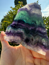 Load image into Gallery viewer, Natural Rainbow Fluorite Slab,Green Purple Fluorite Crystal Slice,A96
