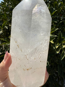 3.42lb Clear Quartz Crystal Tower Point – High Clarity Polished Stone, A56