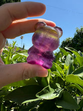 Load image into Gallery viewer, Natural purple yellow Candy Fluorite Bear Carving
